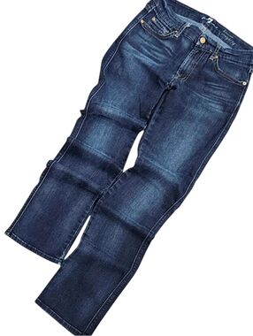 7 For All Mankind Kimmie Straight Leg Dark Wash Denim Jeans Whiskering Size 27